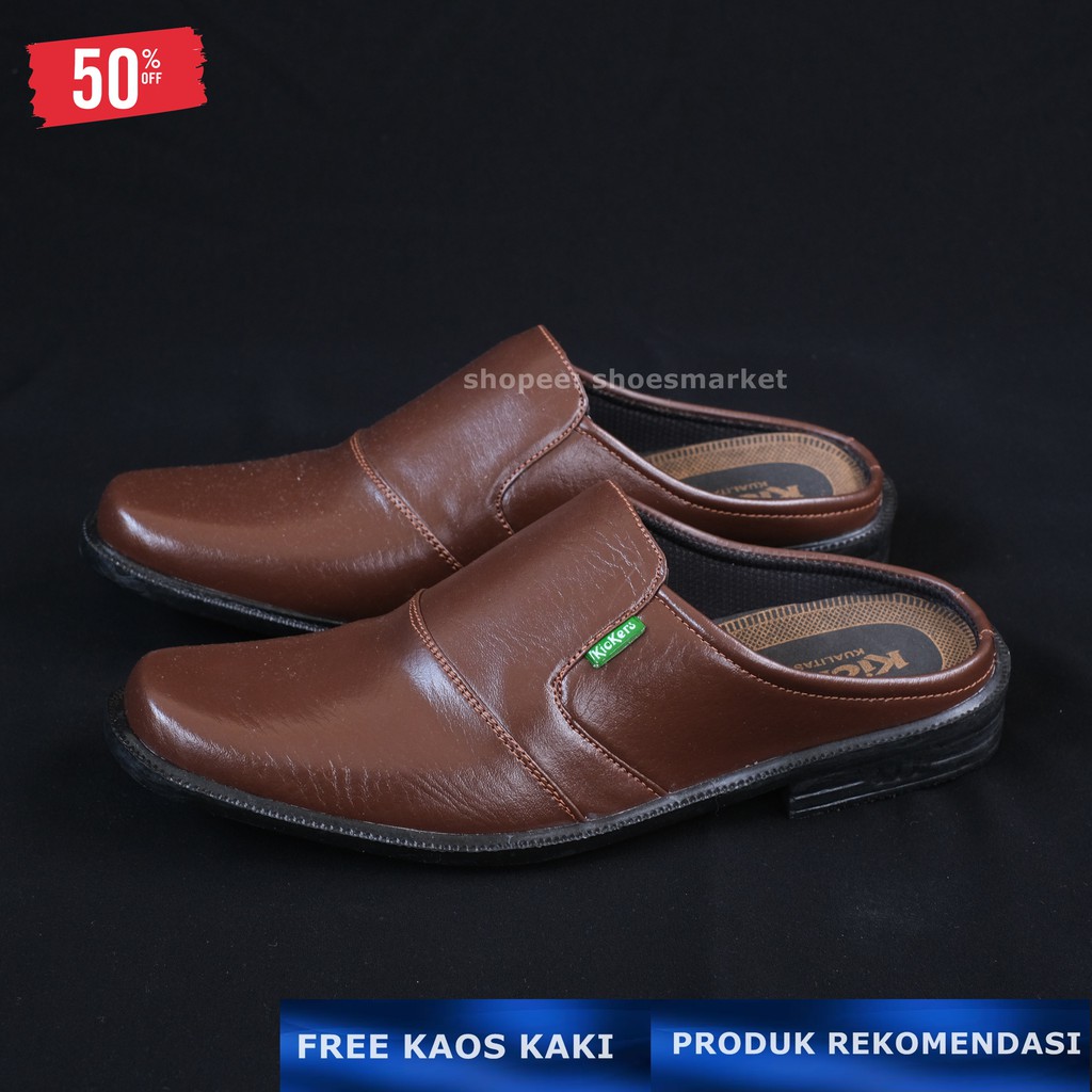 Sepatu Sendal Pria Slop Bustong Cowok Casual Santai Formal Kerja
