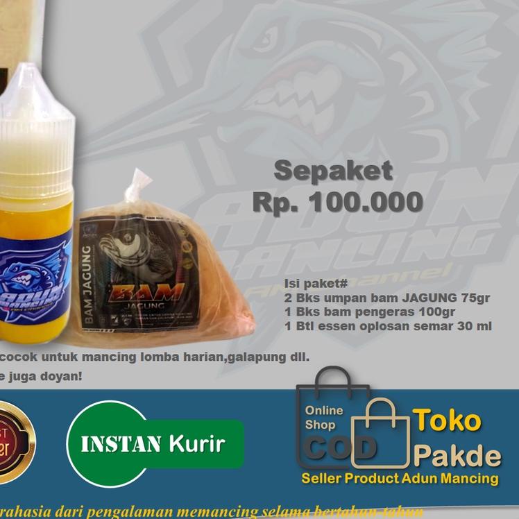 ➴ BAM JAGUNG PAKET JUARA semar UMPAN IKAN MAS SIAP PAKAI spesialis BABON ♦