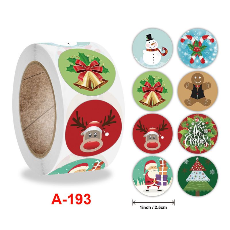 

Stiker CHRISTMAS XMAS 2.5cm 500pcs per roll