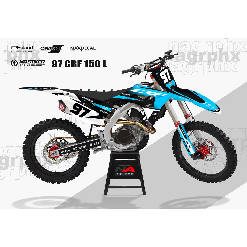 DECAL CRF BIRU SIMPEL DECAL CRF 150L FULLBODY BIRU NA STIKER CRF-97