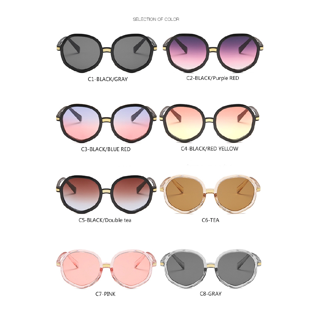 Korean version of round fashion polygon sunglasses