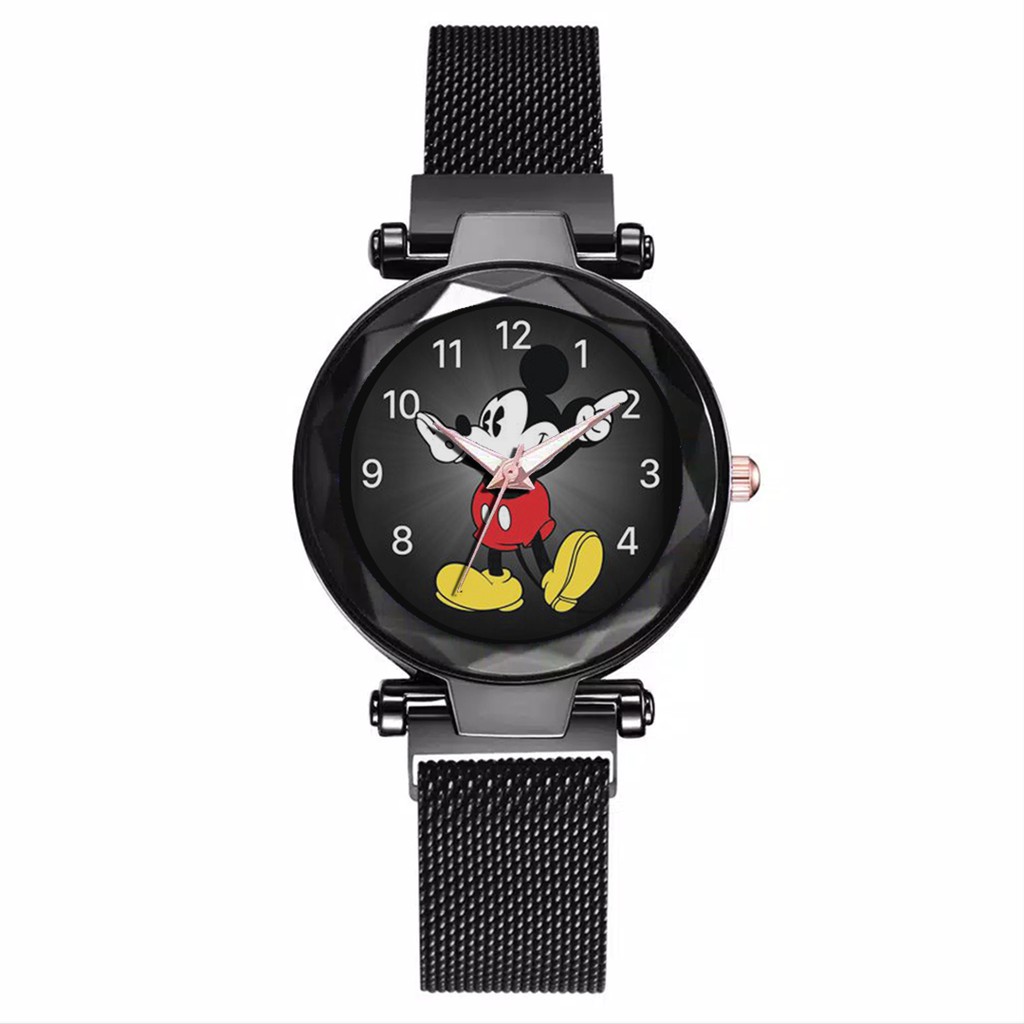 Jam Tangan Wanita Custom - MICKEY MOUSE MOTIF 1 Free Box &amp; Batre Cadangan