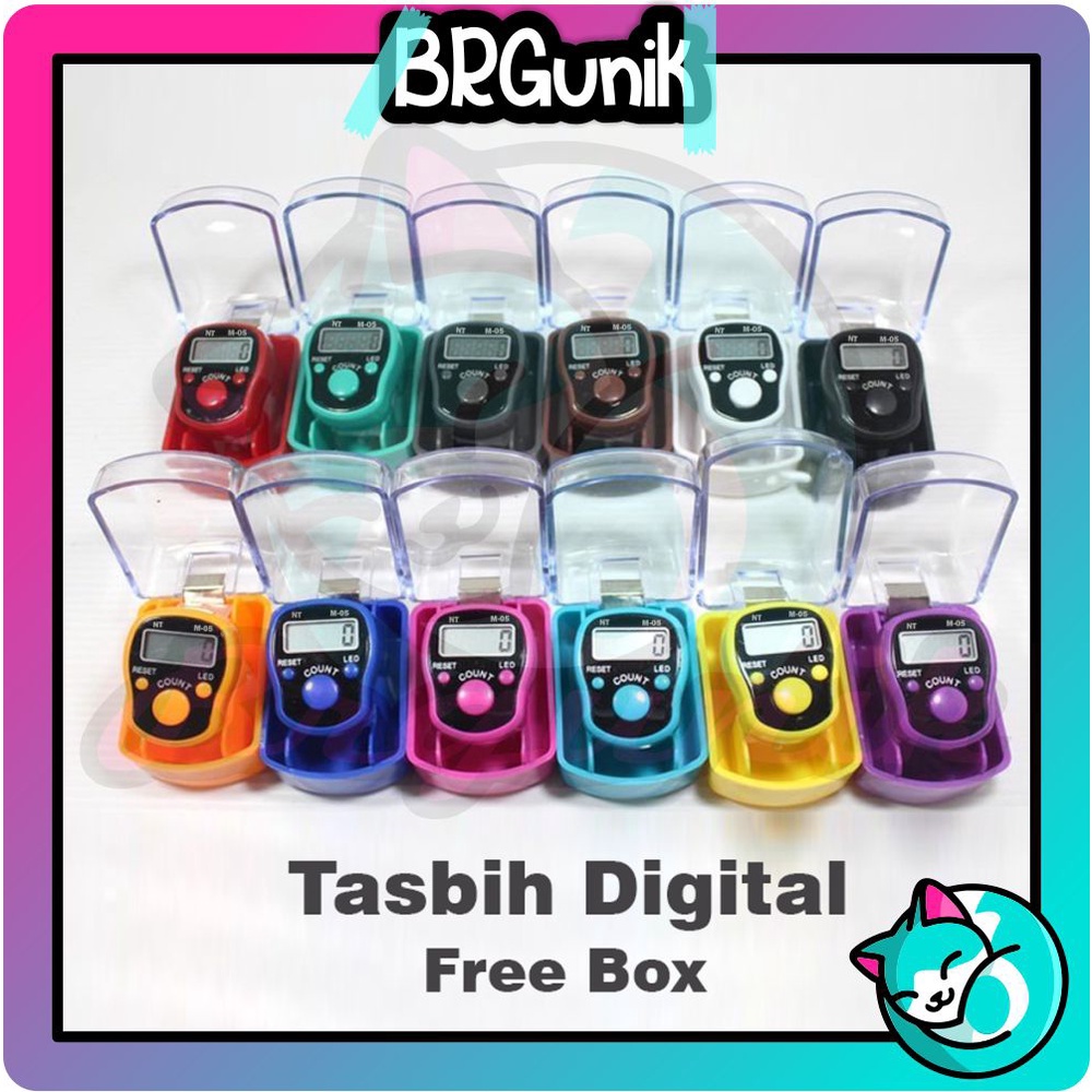 BRGUNIK Tasbih Digital Mini Free Box Alat Hitung Elektronik Jari Tally Finger Tasbeh Counter NT M-05 Murah LED R487