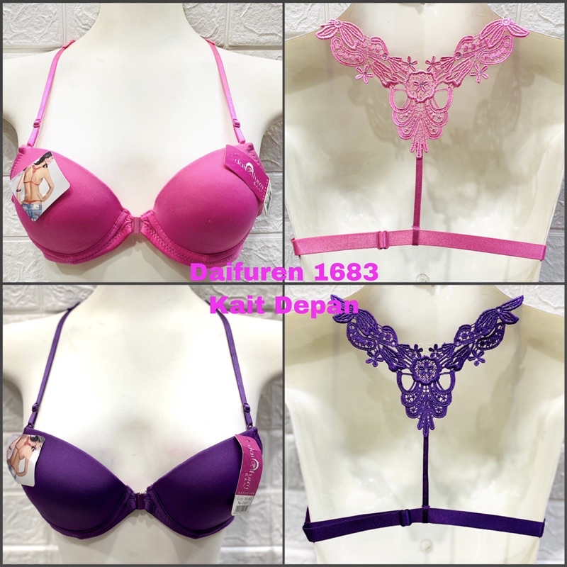 Bra / BH Fashion Kait Depan Daifuren 1683 Busa Sedang dan Berkawat