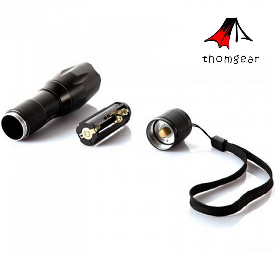 Thomgear Paket Lengkap Senter Led Cree Xm-L T6 2000 Lumens + Baterai 18650 + Charger - E17 Jm