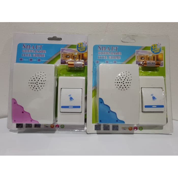 Bel Pintu Jarak Jauh /Tanpa Kabel /Wireless Door Chime Bel Pintu Rumah Wireless merk SMART - BATERAI