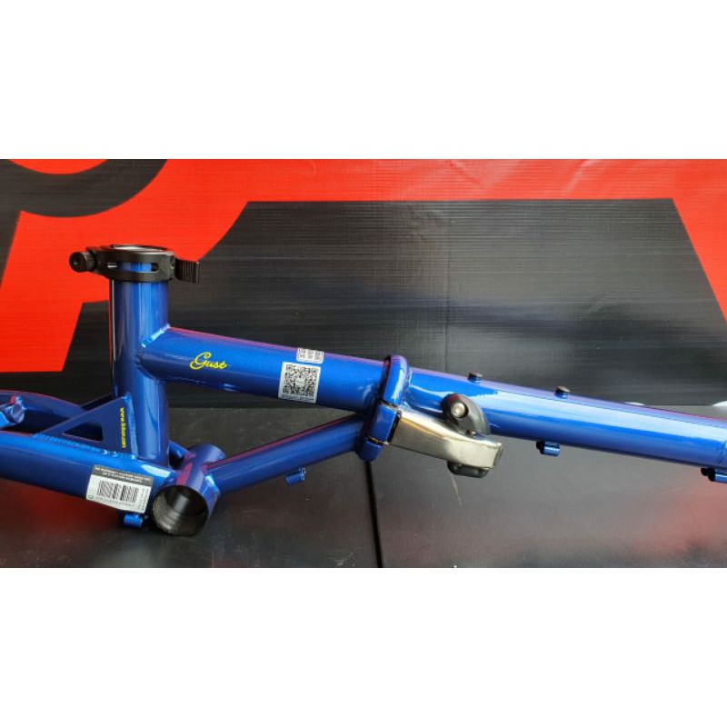 Frame fork FNHON Gust biru saphire blue sapphire sepeda lipat V brake