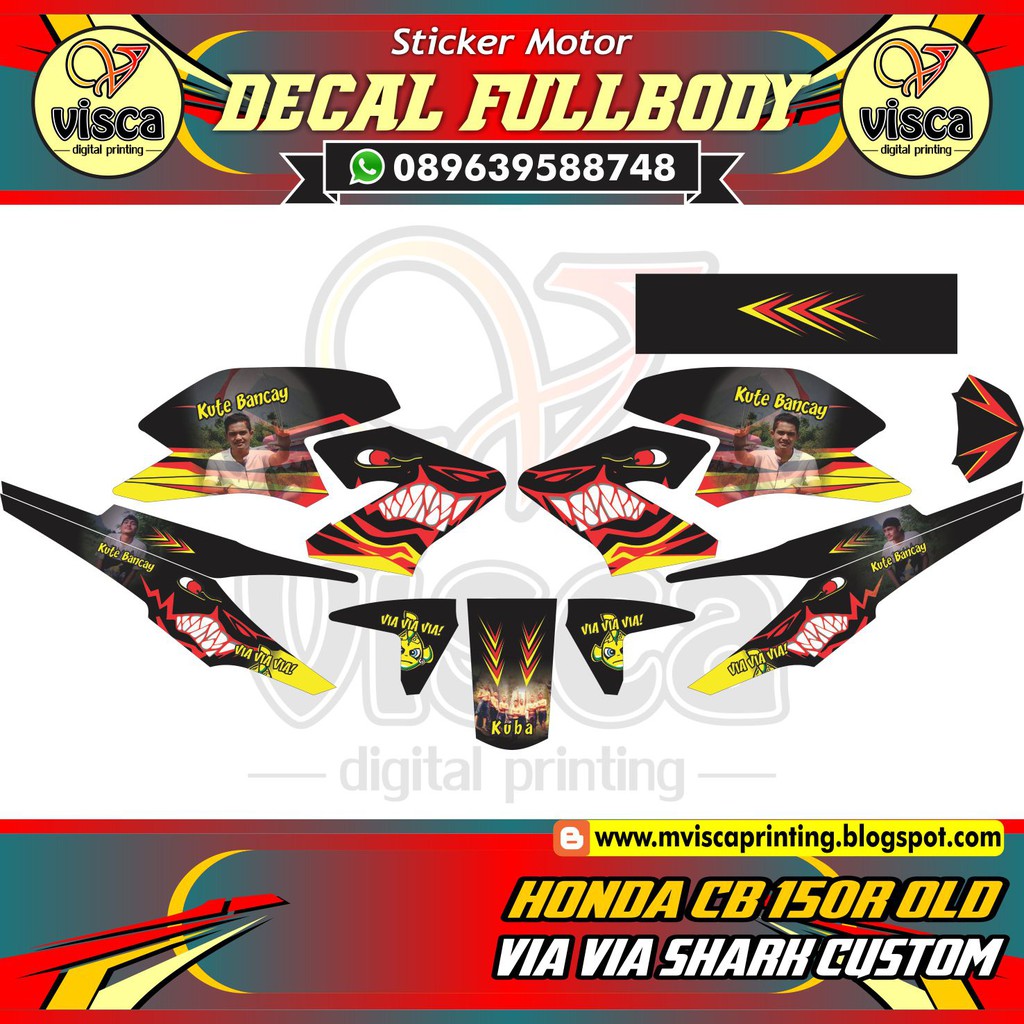 STIKER MOTOR CB 150R LAMA STRIPING FULL BODY CB 150R OLD VIA VIA SHARK CUSTOM
