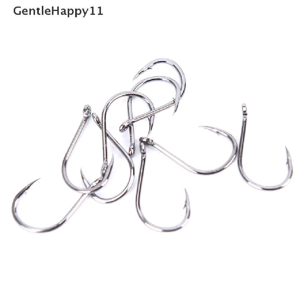 Gentlehappy 100Pcs/lot Kait Memancing Baja Karbon Umpan Berduri Memancing Hooks Stainless Steel