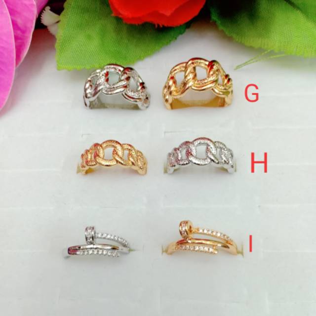 Cincin terbaru lapis emas 18k G-I