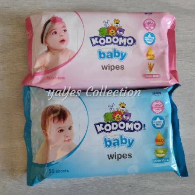 Kodomo tisu wipes baby bayi tissu basah 50 sheets anti bakteri baru free alkohol