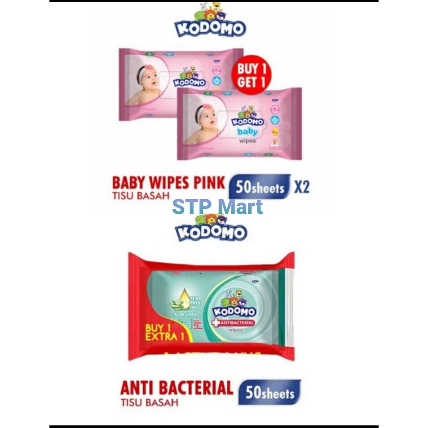 Kodomo Baby Wipes DAN ANTIBACTERIAL 50'S Buy 1 Extra 1  //Kodomo Tisu Basah