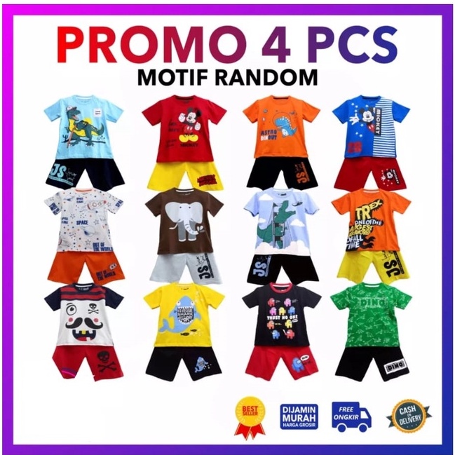 Baju Anak Laki laki - Setelan Baju Anak Laki laki - Baju Anak Laki laki - PROMO BAJU ANAK 4 STEL