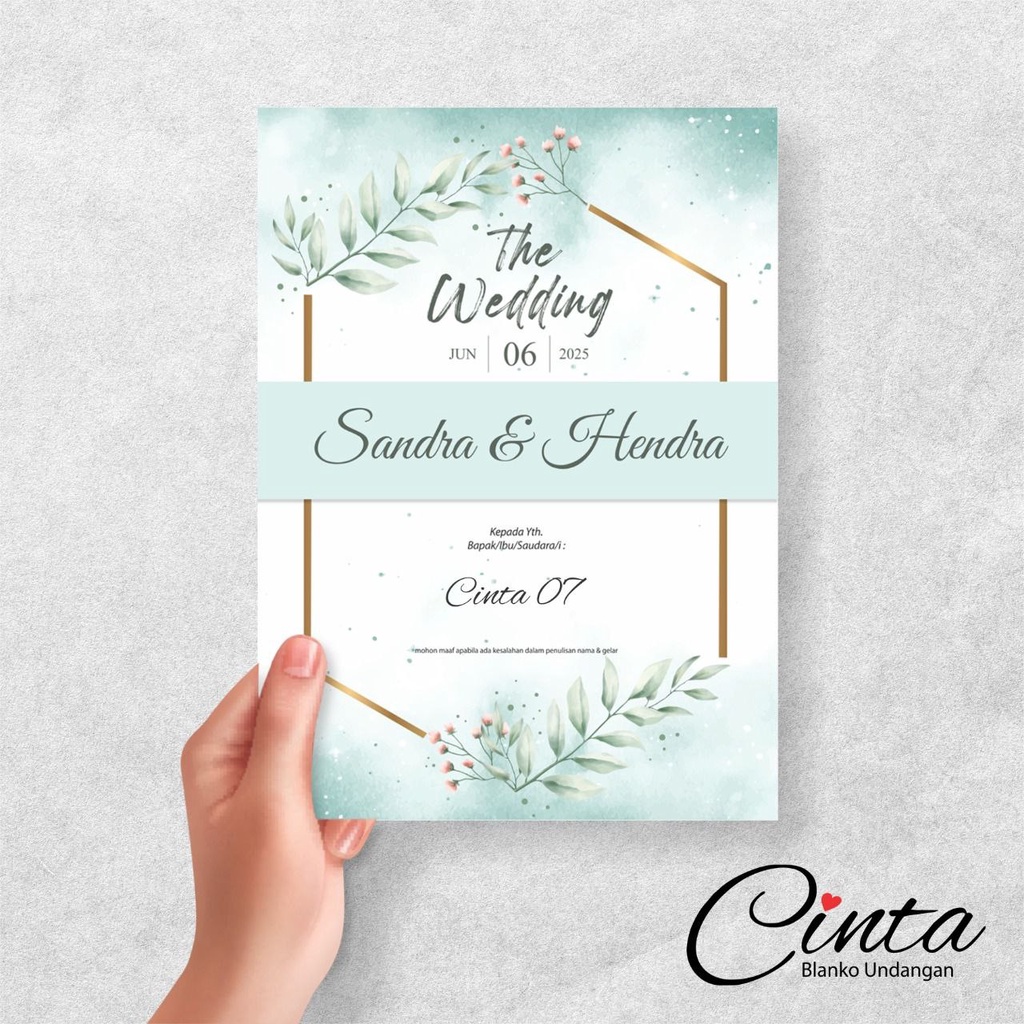 Blangko Undangan Cinta 07 | Blangko Undangan | Undangan Murah | Kertas Undangan Kosong Murah