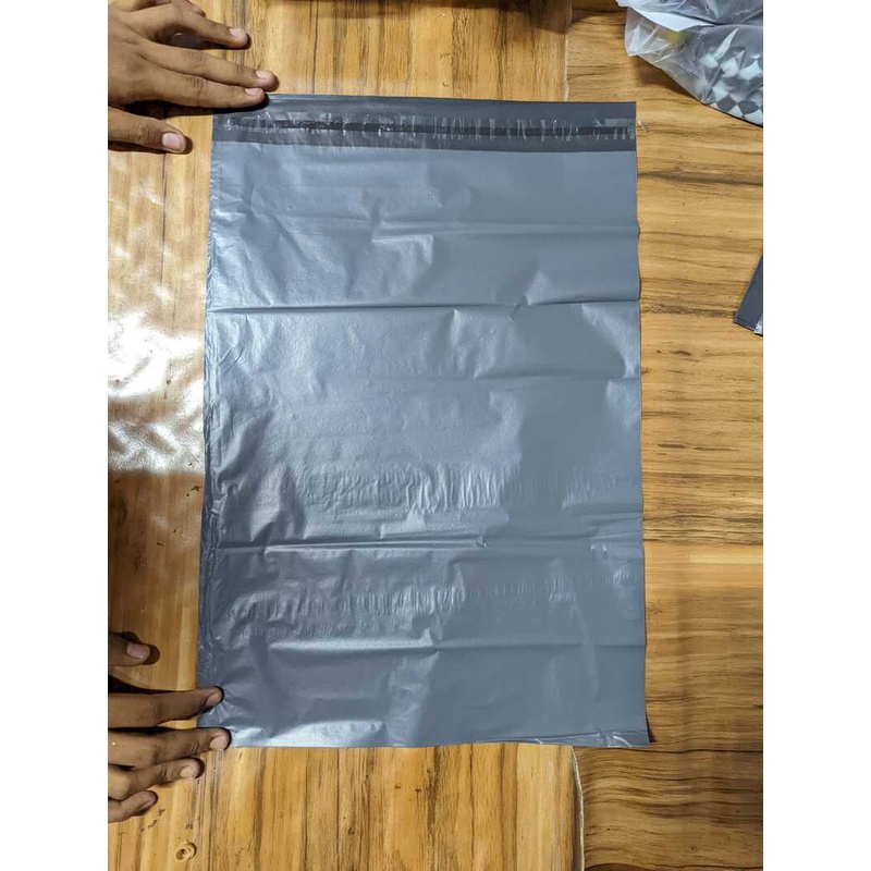 JAKARTAWHOLESALE [COD] ISI 100PCS PLASTIK POLYMAILER PLASTIC PACKING ONLINE GRAY 35x50Cm