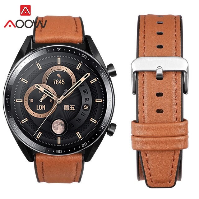 Strap Leather Rubber Hybrid Silikon Tali Jam Tangan Kulit Karet 20mm 22mm 38 40 41 42 44 45 mm Smartwatch