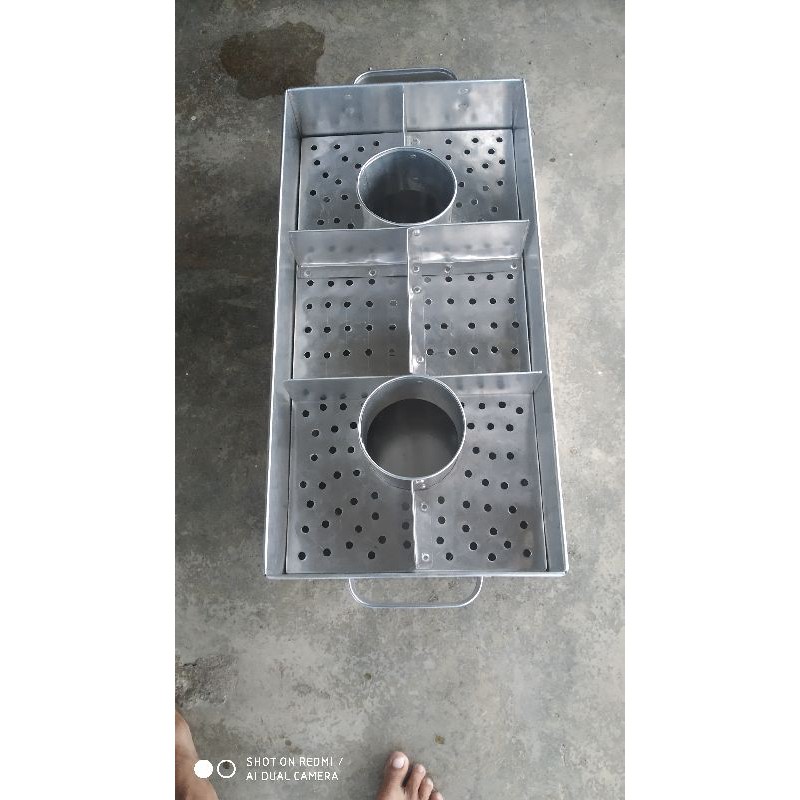 dandang bakso kotak sekat 2 lubang 70×35×25