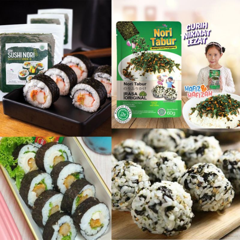 

Nori Tabur Rumput Laut Panggang 60g HALAL Sushi Nori Sheet Gold 10 Lembar | Sushi Roasted Rumput Laut Halal MUI RUMPUT LAUT Sushi Nori Seaweed Rumput Laut Sushi