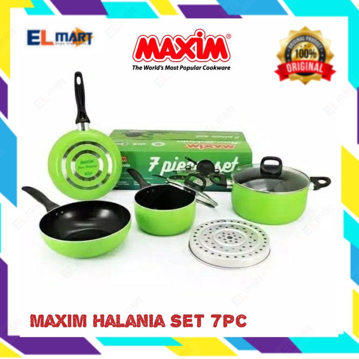 Panci Set MAXIM Halania 7pc wajan frypan wok pan penggorengan saucepan Halania panci wok frypan