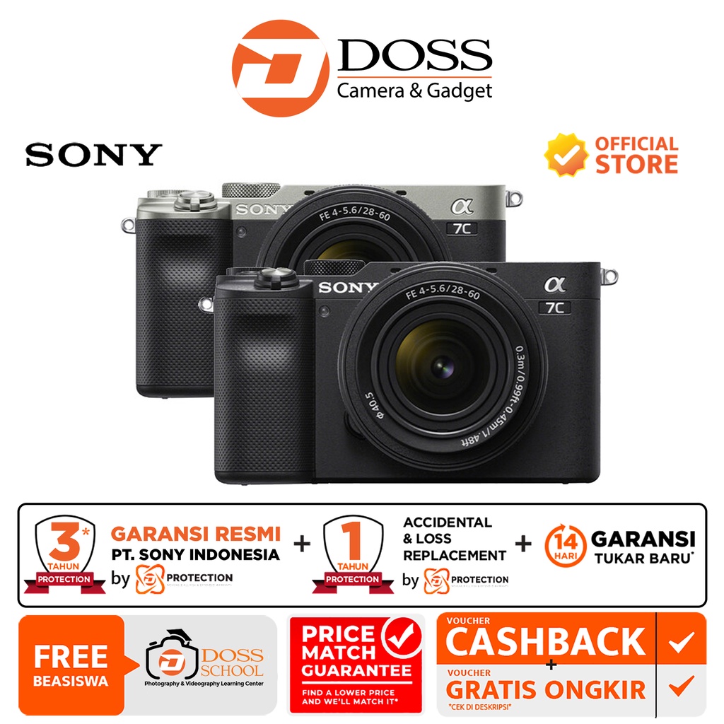 Sony Alpha A7C Kit 28-60mm / Kamera Mirrorless Sony A7C Kit FE 28-60mm