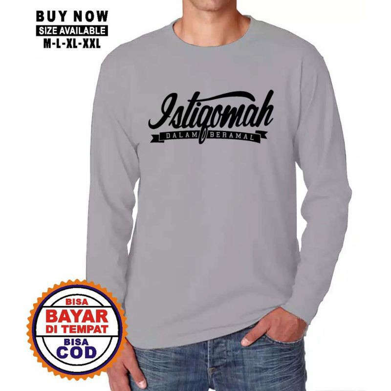 Kaos Distro Islami / Dakwah Islami / Kaos Muslim / Kaos Santri /Kaos Dakwah Lengan Panjang ISTIGOMAH-4