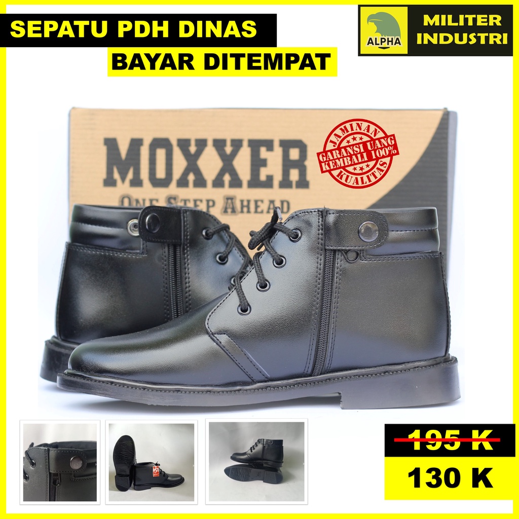 Sepatu Pdh Kulit Sintetis Asli Hitam Doff Sepatu Pantofel Pria Dinas Tni Polri Satpam Security - Ky 03