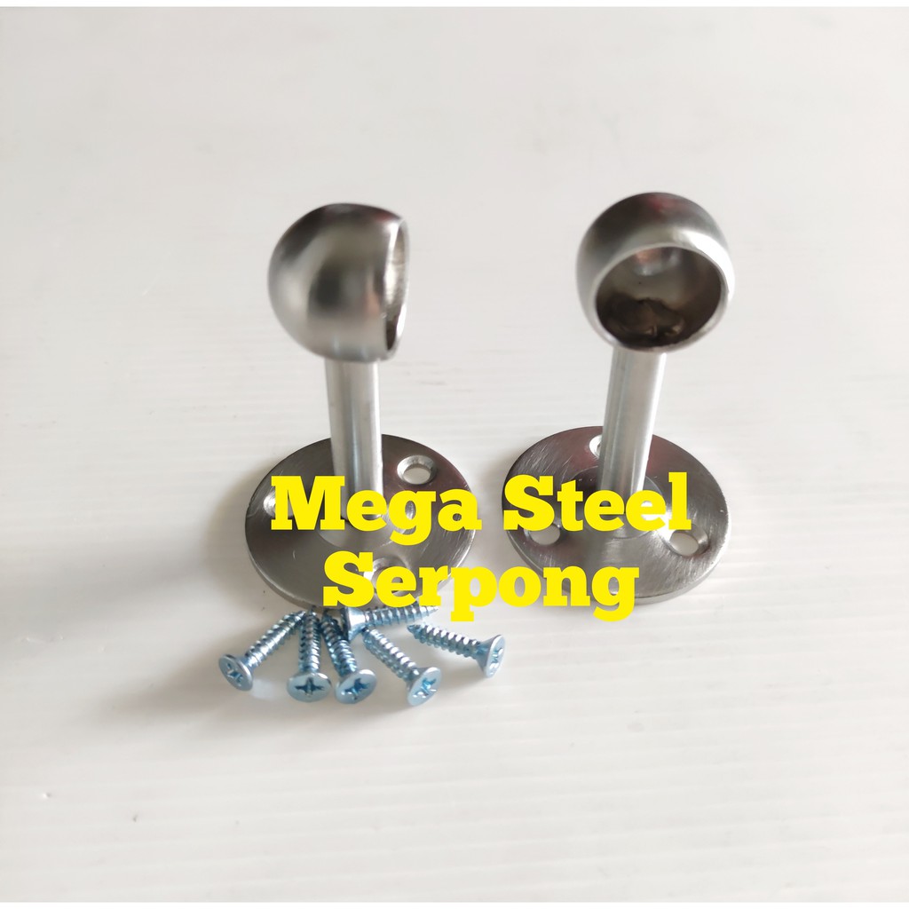 Bracket braket Pipa Kaki Tutup Stainless 5/8 Inch 15 mm