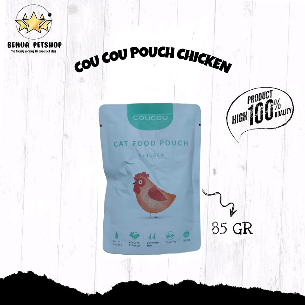 MAKANAN BASAH KUCING PREMIUM - COU COU 85 GR