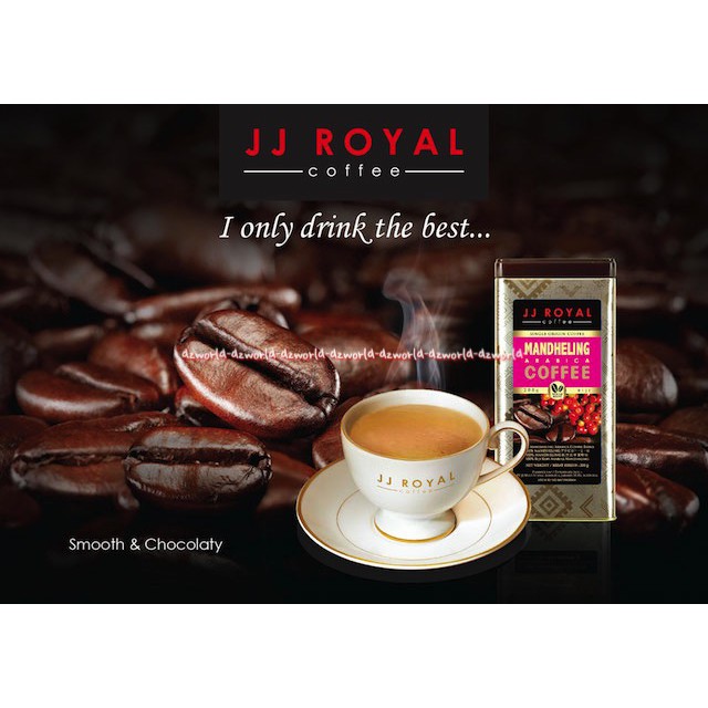 JJ Royal Mandheling Ground Coffe 200g Kopi Bubuk Murni Kemasan Kaleng Jjroyal Sumatera Mandaheling Mandeling