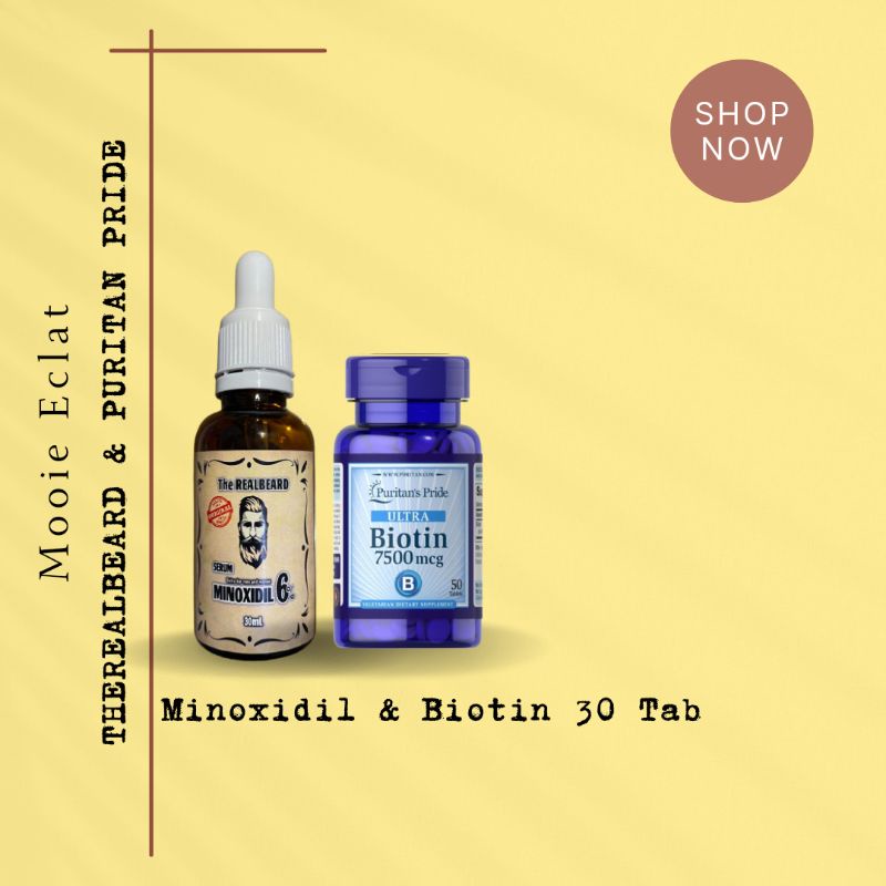 MINOXIDIL DAN BIOTIN 7.500Mcg MENUMBUHKAN RAMBUT DAN BREWOK DENGAN CEPAT ORIGINAL