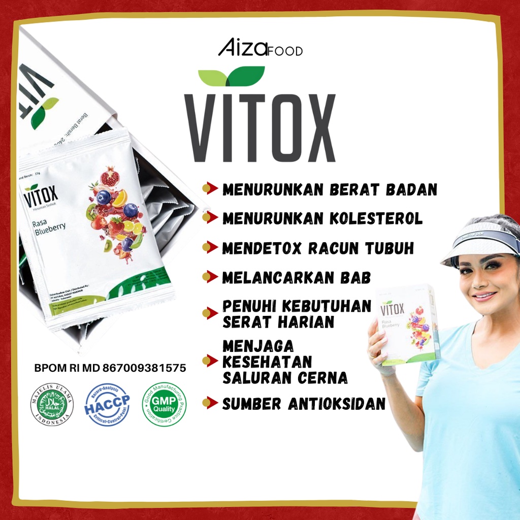 AIZA FOOD - VITOX INDONESIA by KRISDAYANTI ORIGINAL MINUMAN FIBER DETOX DIET BUAH SAYUR SERAT MENURU