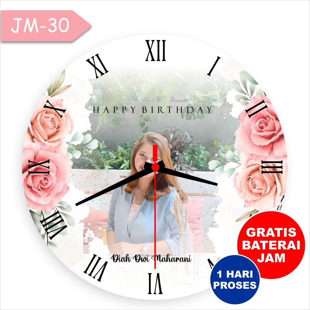 Jam Dinding Kayu Hadiah Graduation Wisuda Custom Nama Gratis Omawi Wisuda Hadiah Murah Diameter 30 C