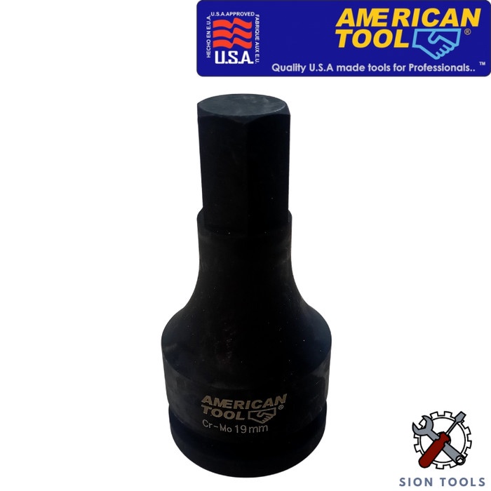AMERICAN TOOL IMPACT HEX BIT SOCKET 3/4" DR 19 MM / MATA SOK IMPACT L