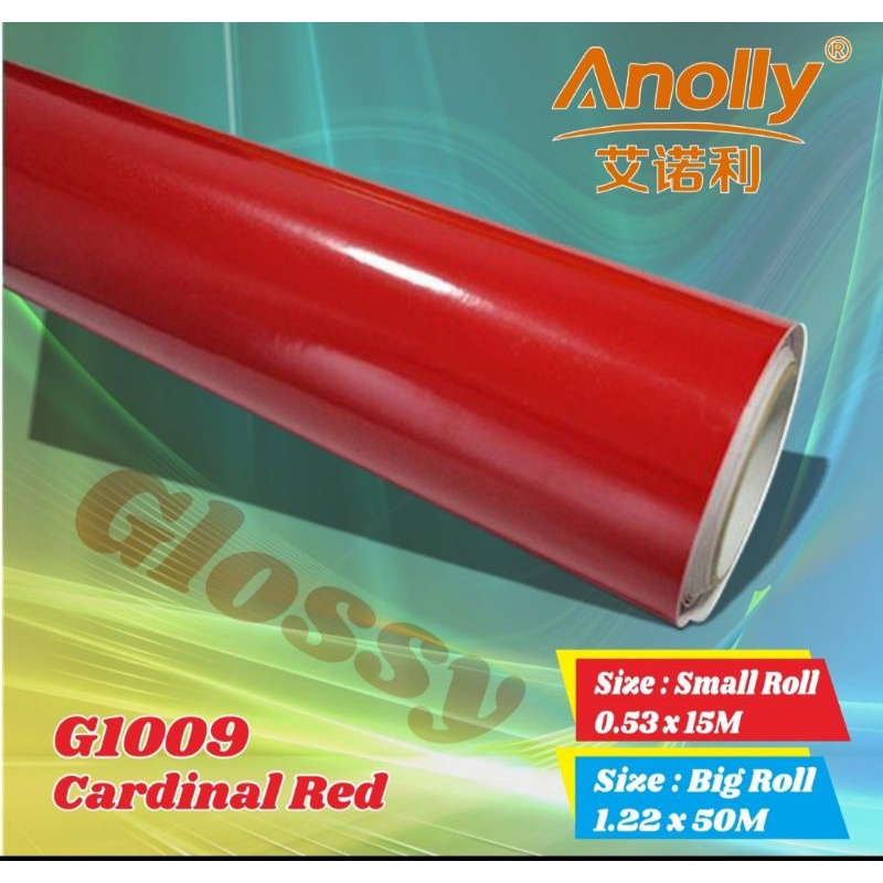 Sticker Stiker Skotlet Cardinal red merah Glossy Anolly G1009 lebar 50cm - permeter