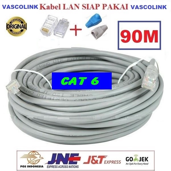 Kabel Lan Vascolink Cat 6 90 meter Siap Pakai/90M / 90meter UTP