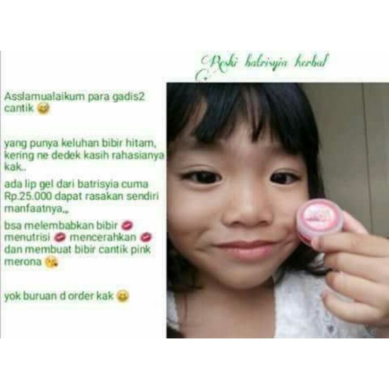 Batrisyia LIPGEL lip balm gloss treatment pemulas bibir pelembab lipcare batrisya herbal