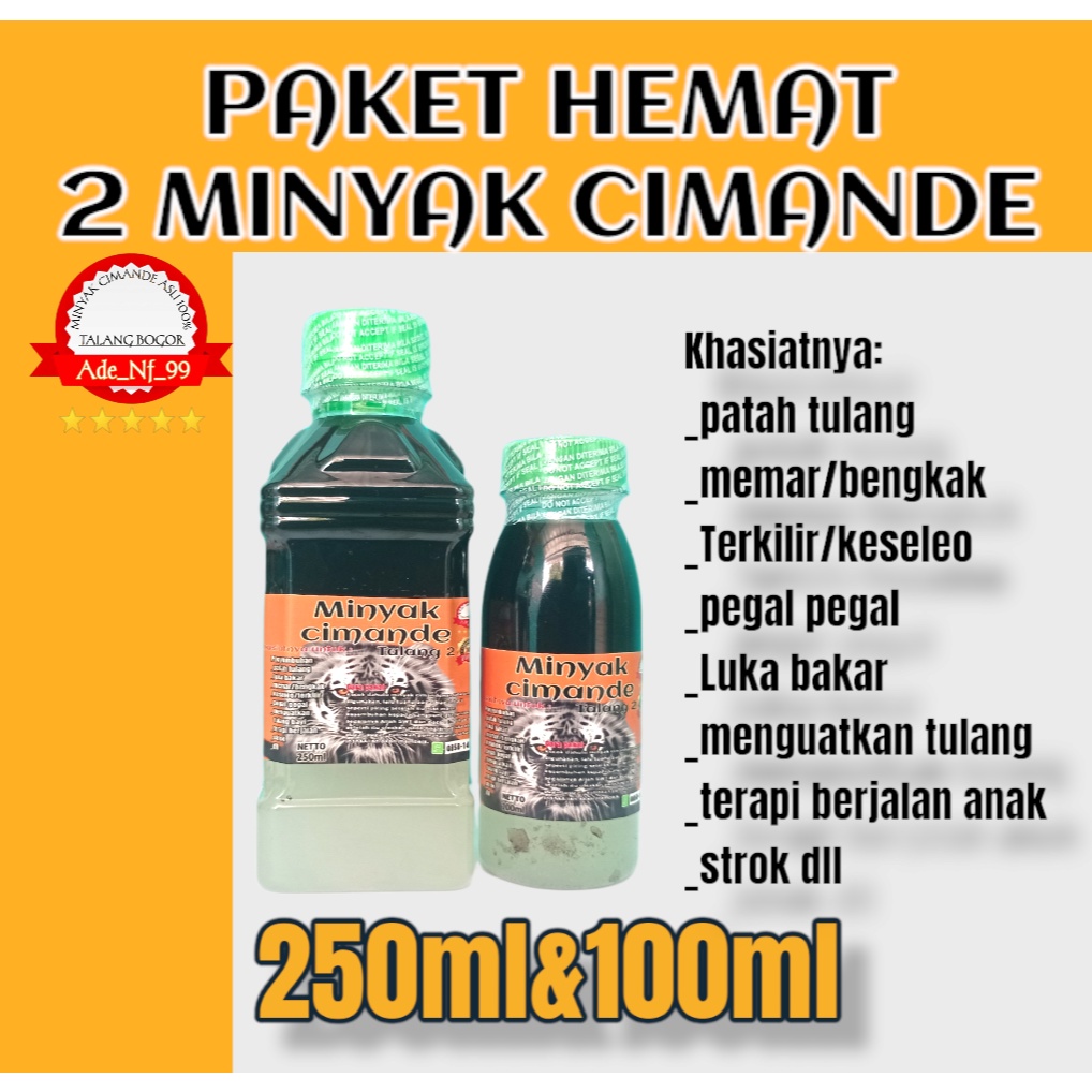 Minyak Cimande Asli paket hemat 2 botol 250&amp;100ml