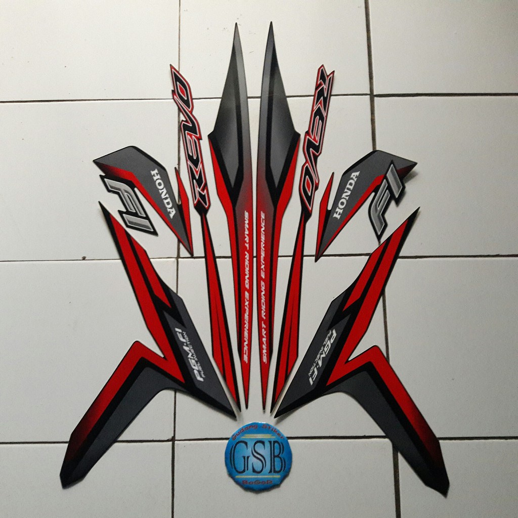 Striping Stiker Motor Honda Revo Fi 2015 Hitam Shopee Indonesia