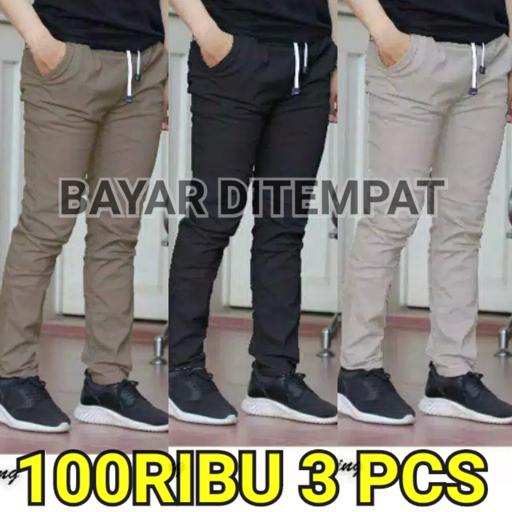 PROMO 3 PCS HANYA 100 RIBU Celana Panjang Pria Dewasa Road Fash