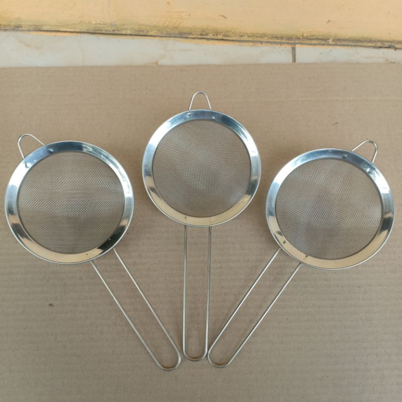 Peralatan Dapur Saringan Minyak Goreng Tepung Kopi teh Ceko Stainless Anti Karat Diameter 12 Cm