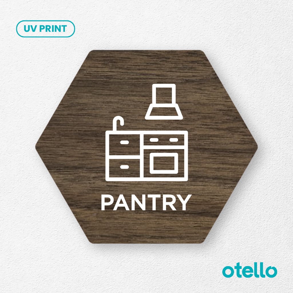 Signage Pantry Sign Board Kayu Wooden Papan Label Tempel Nama Tempat Ruangan Dapur Sticker Dinding