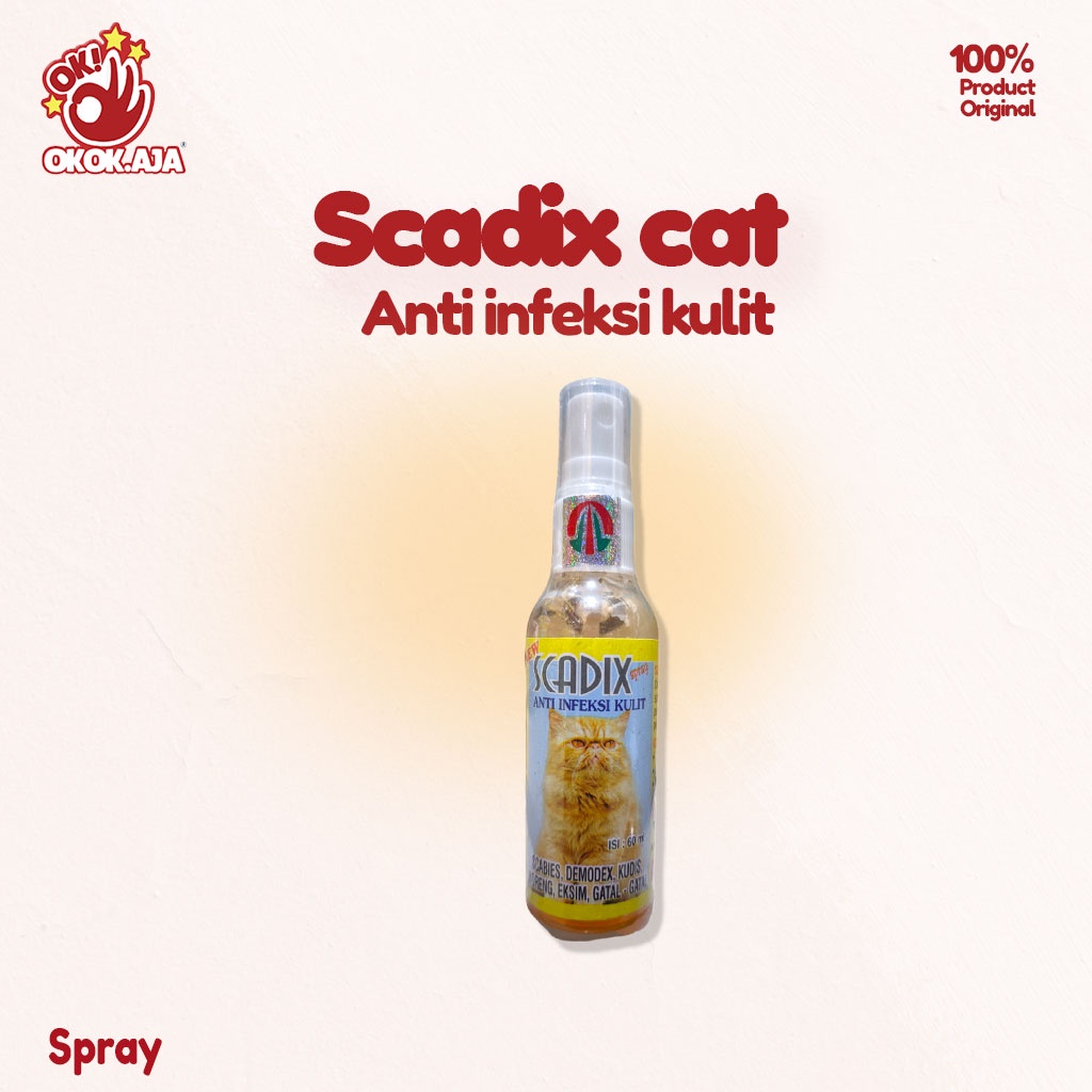 Spray anti Infeksi dan Penyakit Kulit pada Kucing - SCADIX 60ml - Obat Scabies kucing