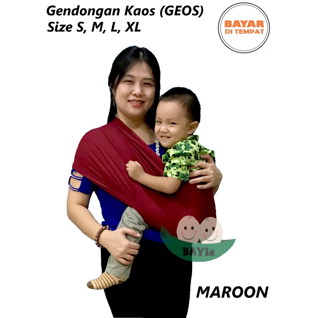 BAYIe - Gendongan Bayi Instan Kaos/GEOS/Selendang Bayi Warna MARON Baby JOSE Premium