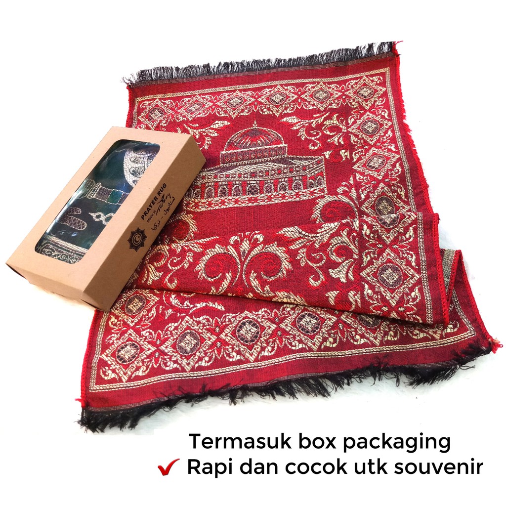 Sajadah Turkey Kecil / Kepala / Muka dengan Box Lucu Bahan Katun Tipis - Grosir Oleh Oleh haji umroh