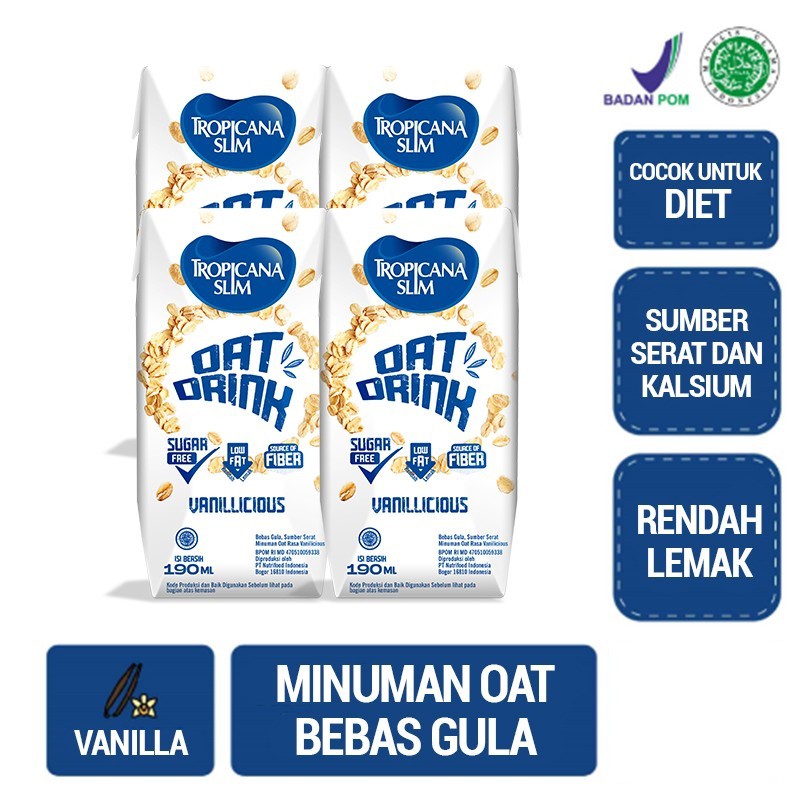 

Tropicana Slim Oat Drink Milk 190ml - Ready to Drink