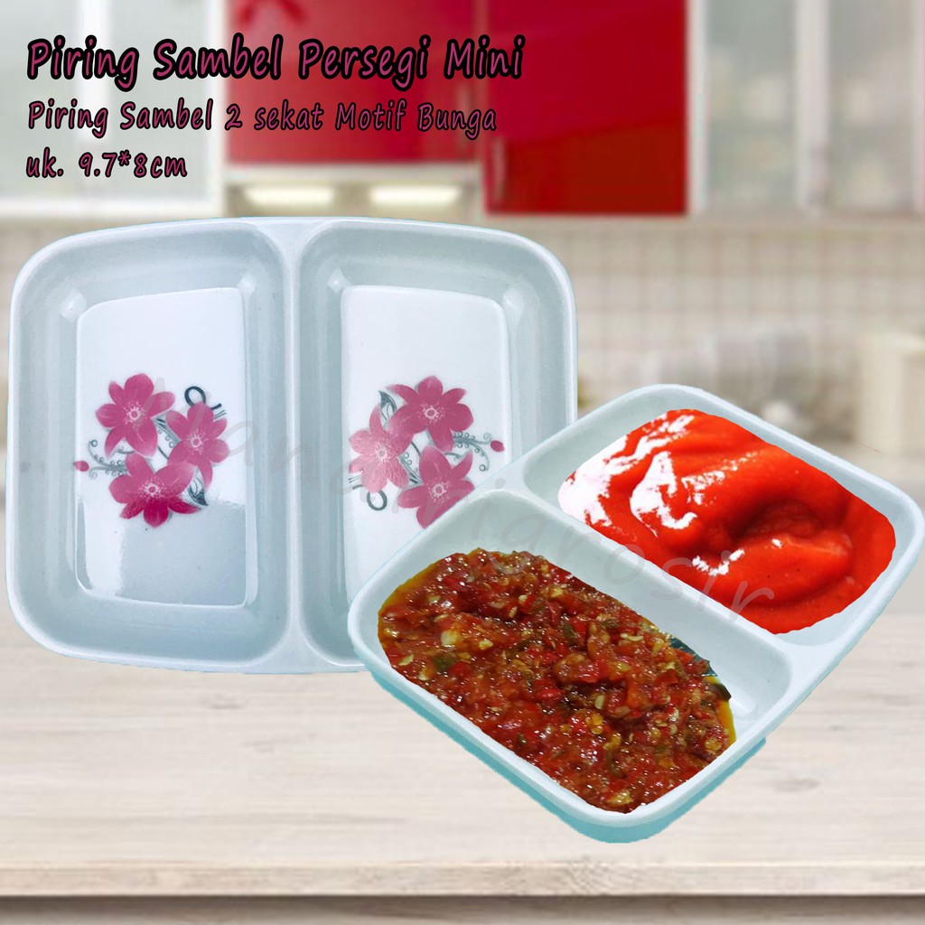 Piring Sambel * 2 Sekat * 9.7*8cm