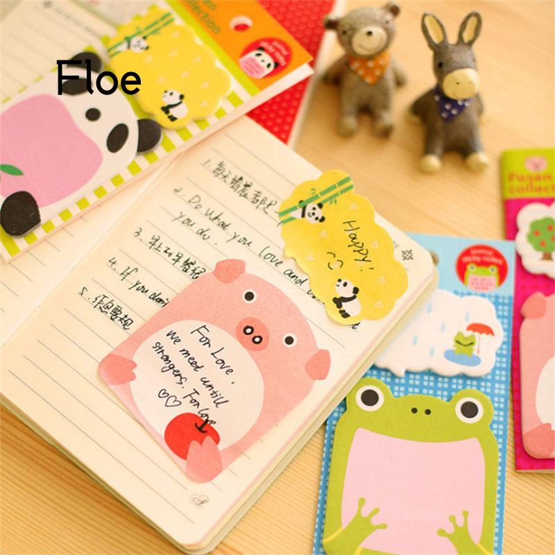 Fl 20 Lembar Sticky Note / Memo Pad Motif Kartun Hewan Lucu Untuk Pelajar / Kantor