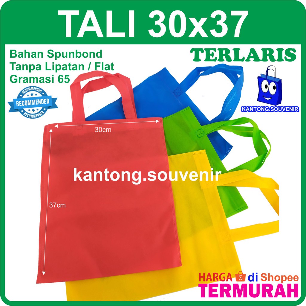 

Tali 30x37 flat tas spunbond / tas goodie bag / tas goodiebag / tas polosan / tas kain polosan murah