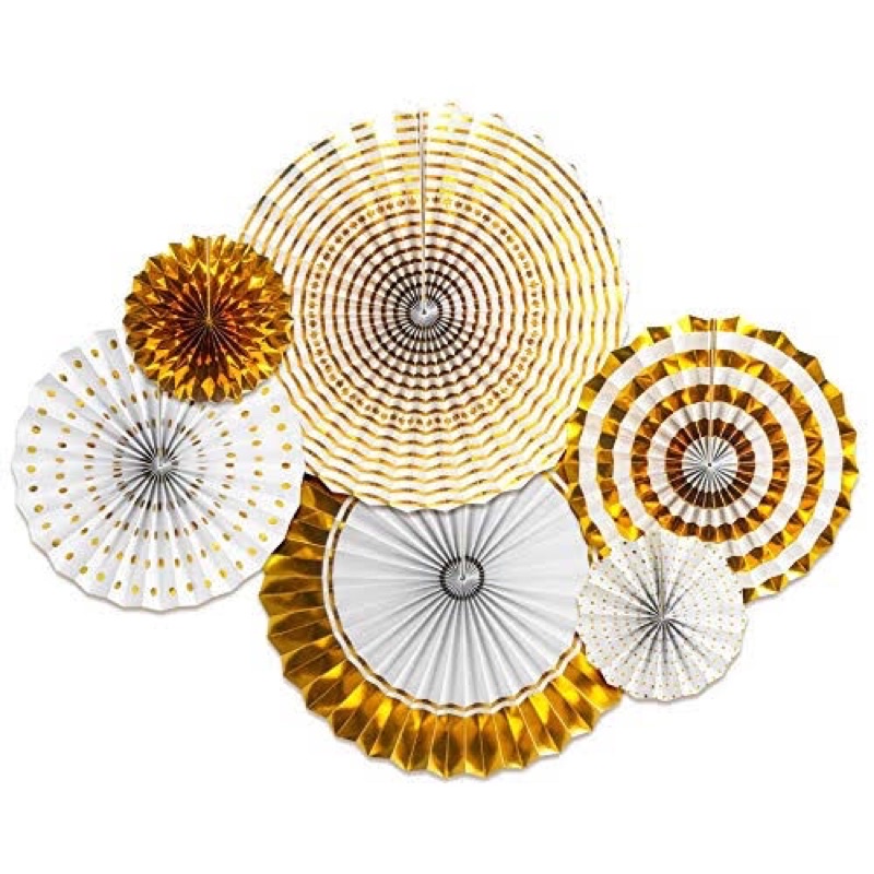 

paper fan gold / READY PAPERFAN SET GOLD 6 in 1