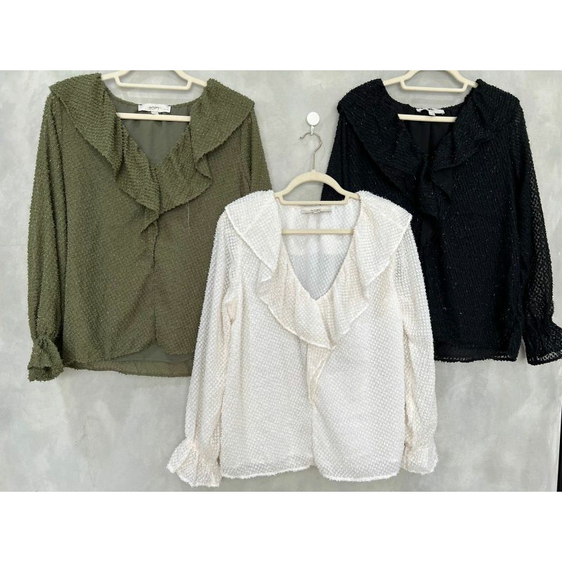 Lft shimmerry  ruffle blouse